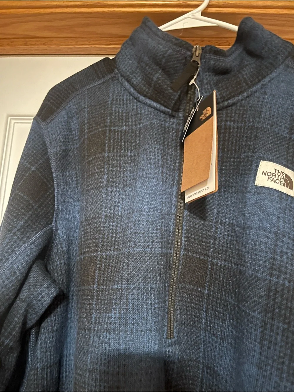 The North Face Men’s Blue Plaid Full-Zip Fleece Jacket